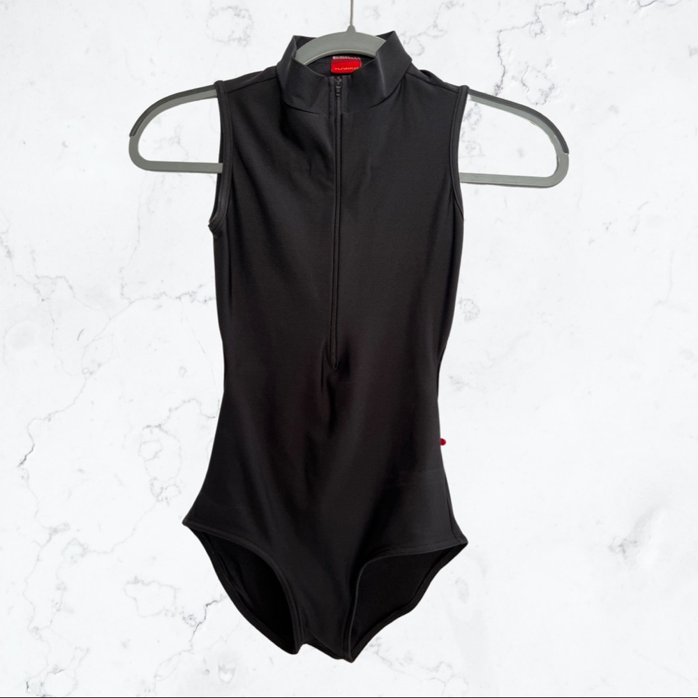 Yumiko “Charlotte” Black Zip Leotard Size S